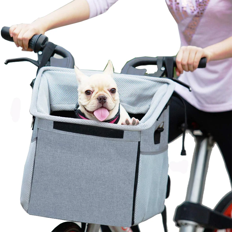 

Dog Travel Carrier 3 in 1 Pet Travel Carrier Backpack Shoulder Dog Bike Basket Bike Pet Carrier For Bicycle, Gray,customized