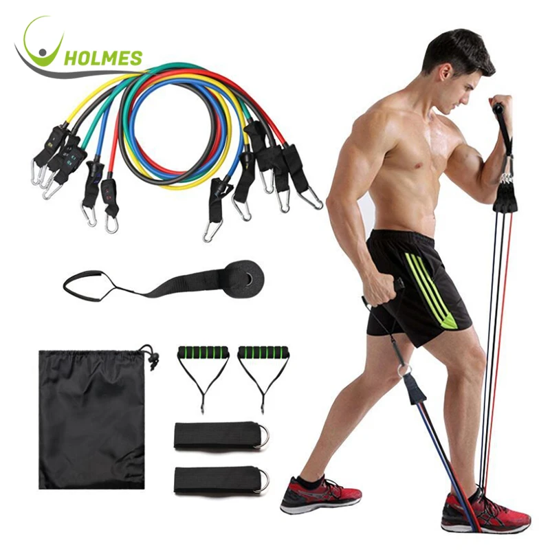 

Wholesale good quality 11 pcs fitness exercise resistance bands