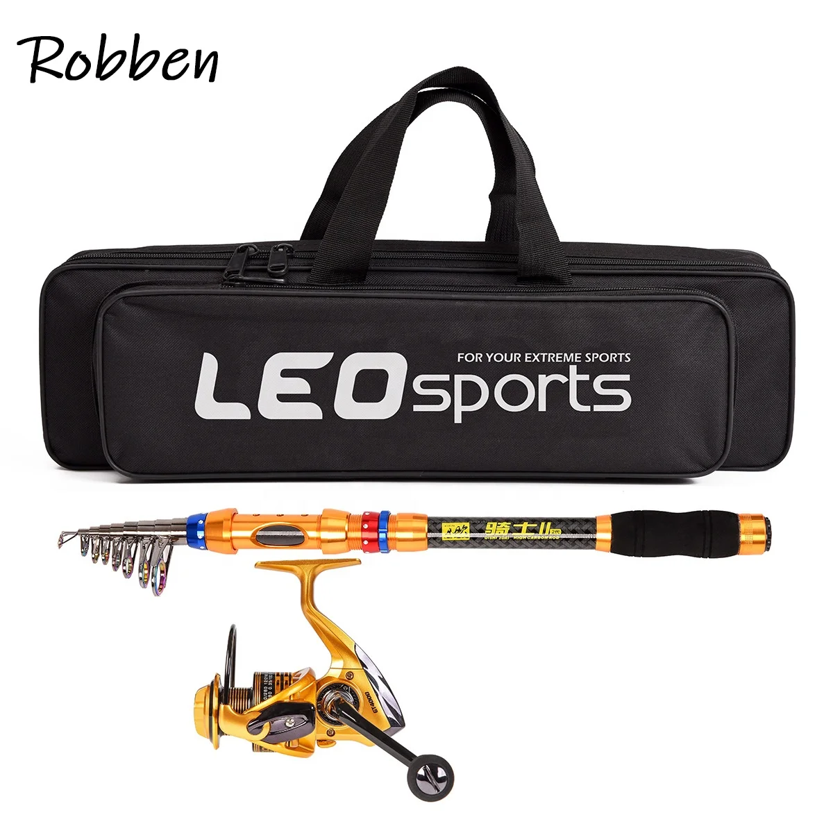 

Robben telescopic fishing rod reel 1.8m 2.1m 2.4m 2.7m 3.0m 3.6m Carbon Ultrashort 4000 Series spinning fishing reel bag, Gold