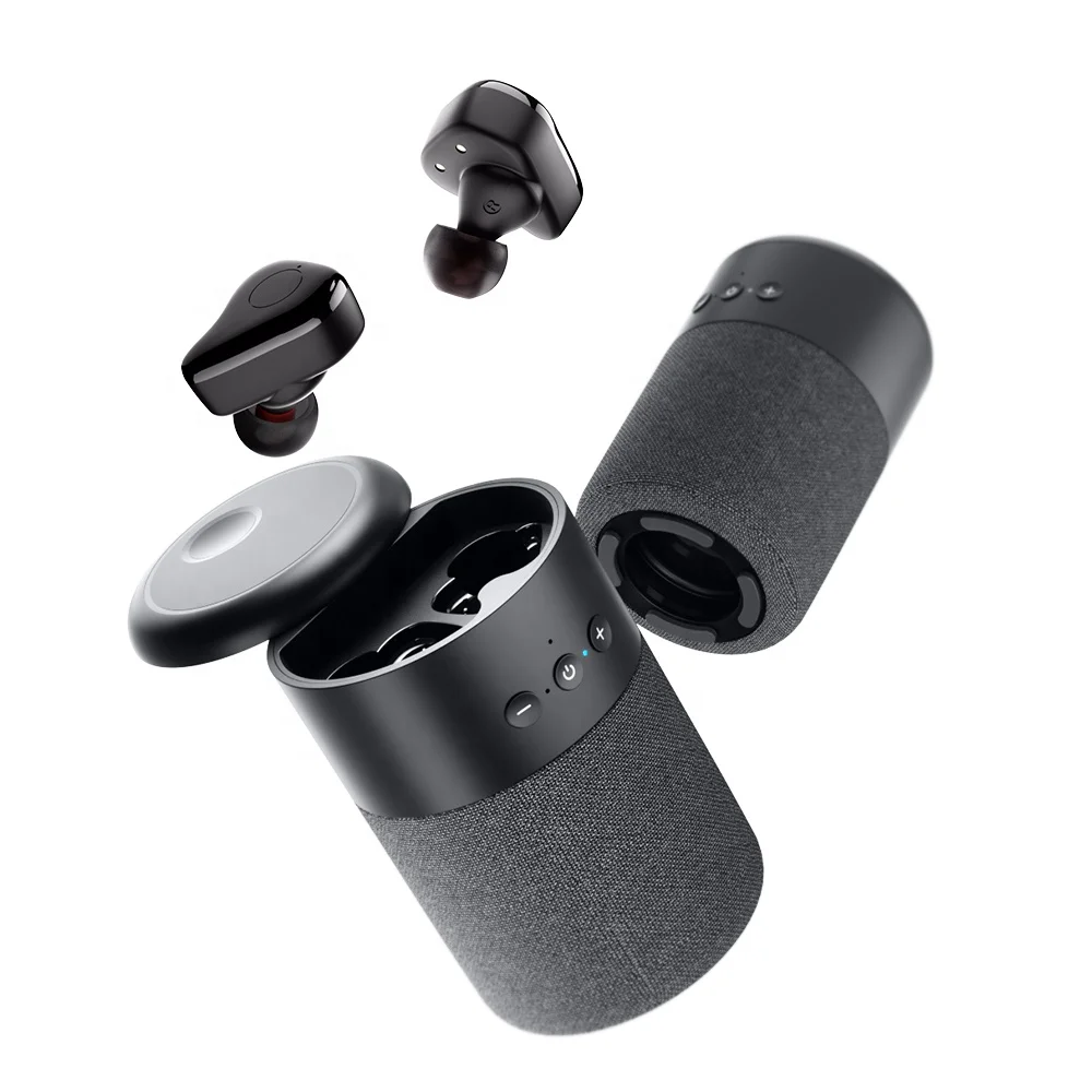 

small portable indoor speakers wireless speakers outdoor with tws true earbuds 2 in 1 for phone, Black, white etc