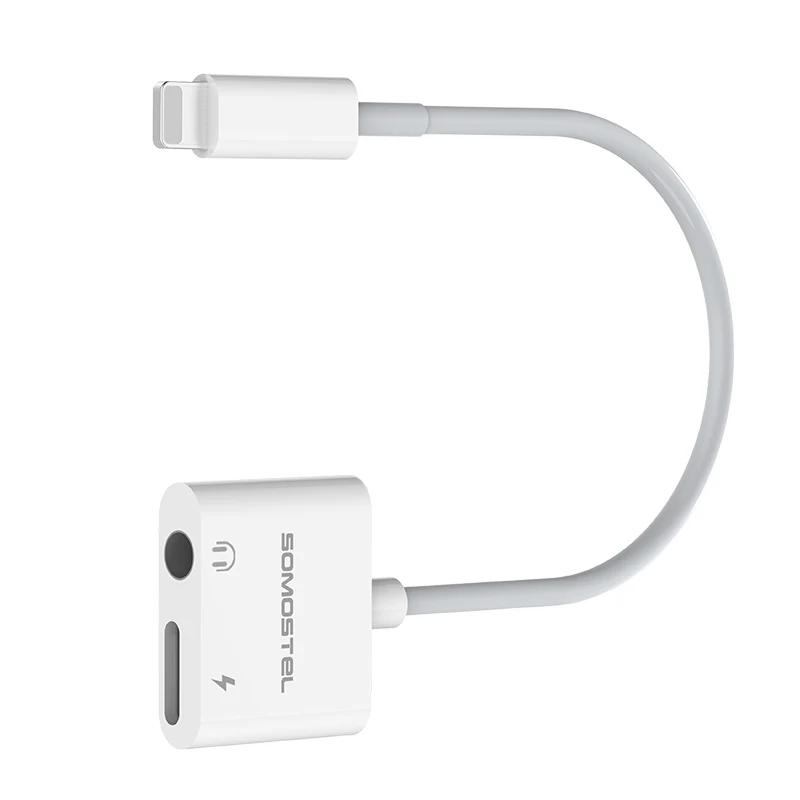 

[Somostel]SMS-BZ03 2-in-1 Lighting to 3.5mm Multiport Combo Audio Headphone Adapter with Charger Jack for iPhone