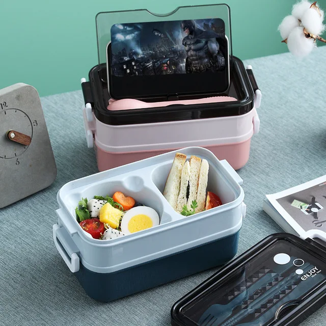 

PP Rectangular Insulated Leakproof Microwavable Food Storage Container Plastic Kids Bento Box Lunch Box with Tableware