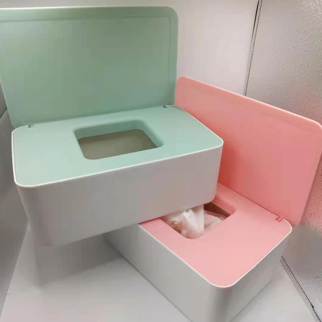 

green pink facemask dispenser servilleta Napkin paper Serviette wet facial tissue storage lid box organizer with cover