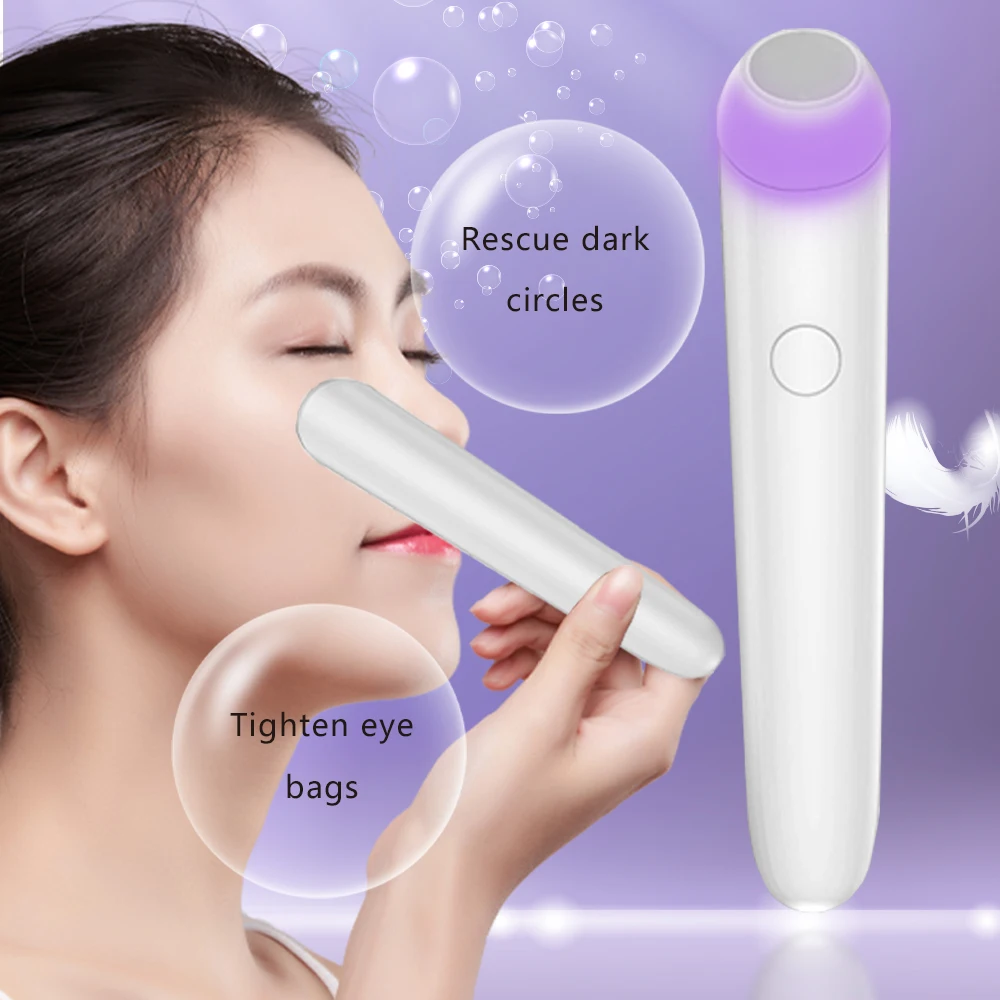 

2021 Private Label Eye Care Beauty Device Wrinkle Remover Face Lifting Electric Eyes Massager Pen, White