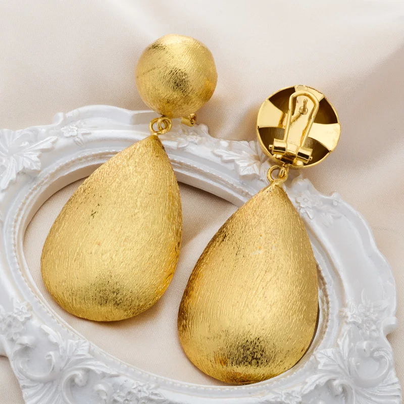 

Dubai high quality copper Women wedding party big 14k gold plated hoop earrings