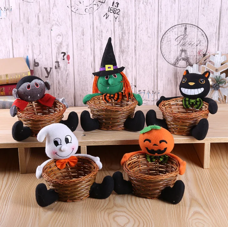 

Halloween Candy Bags Baskets Doll Party Supply Gifts Cartoon Toy Jar Trick or Treat Kids Candy Boxes Bags, Customized color