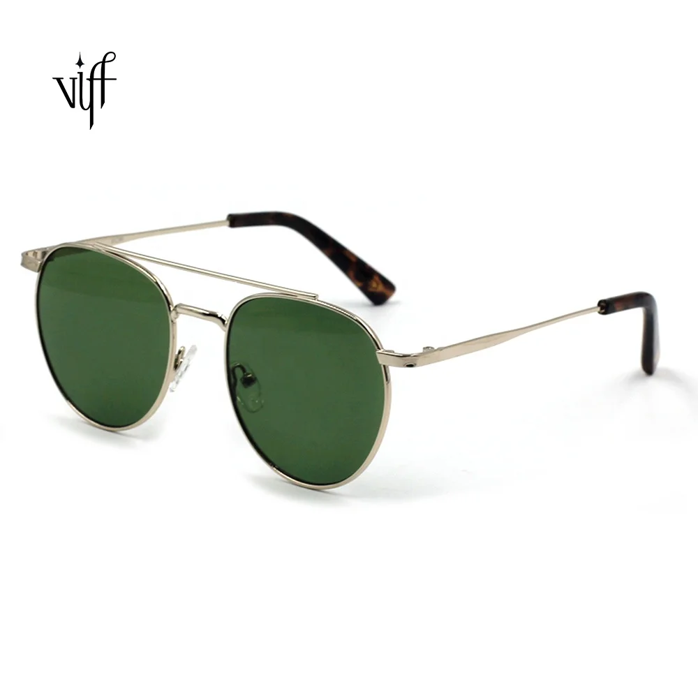 

VIFF Fashion Sunglasses HM17433 High Quality Vintage Aviation Costom Pilot Glasses Unisex Metal Frame Sun Glasses, Color
