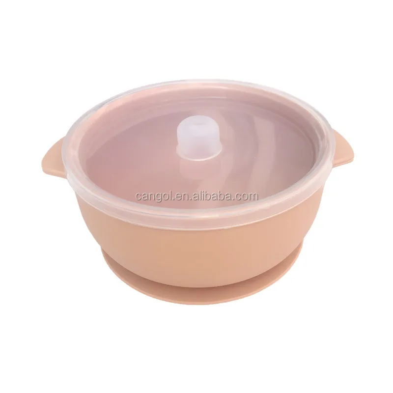 
Customized Brand Stock baby silicon suction bowl for Baby CPC BPA Free Kids Feeding suction silicone bowl lids 