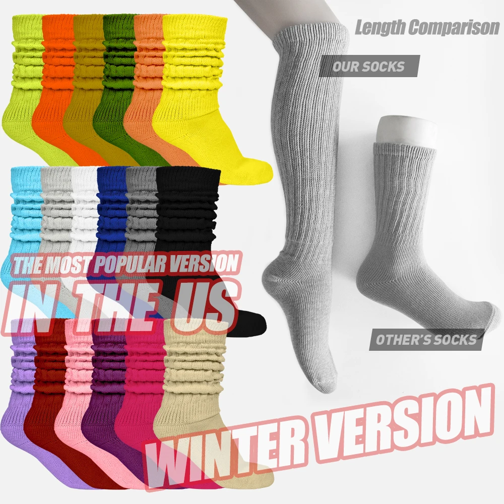 

Uron 2021 most popular heavy slouch socks for women socks, 18 colors