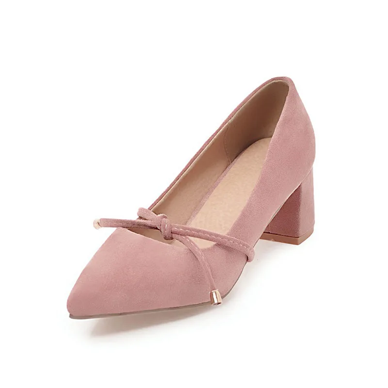 

new Pointed head Solid Suede leather Light weight Low Heel Leisure shoe