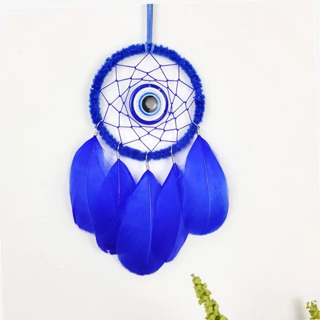 

FS3001 Feather wholesale evil eye car hanging ornament indoor decoration handmade dream catcher