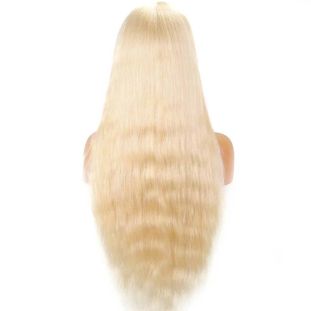 

HD lace wigs virgin european remy human hair single knots lace top wigs blonde color 613# pre sales