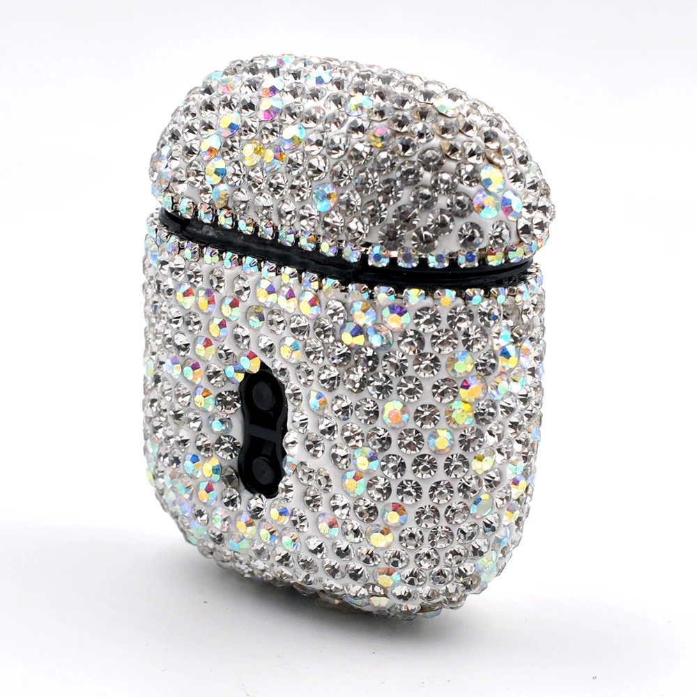 

personalized custom design white rhinestone bling pod case