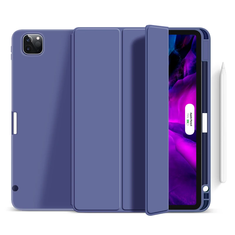 

2020 New Soft TPU Slim Design with pencil Holder on the right cover for iPad pro 11 2020