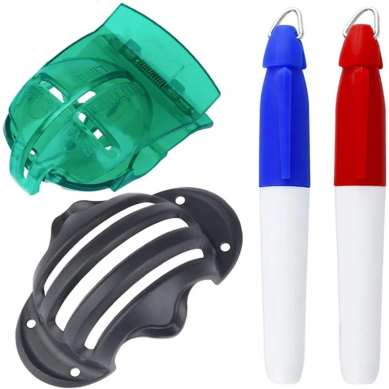 

Factory Hot Selling Plastic Plastic Golf Ball Marker Line With TWO Pen Golf Liner Marker Green Black Color With Best Quality