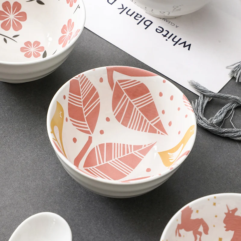 

Latest model of Japanese style ceramic bowls with screw thread designs