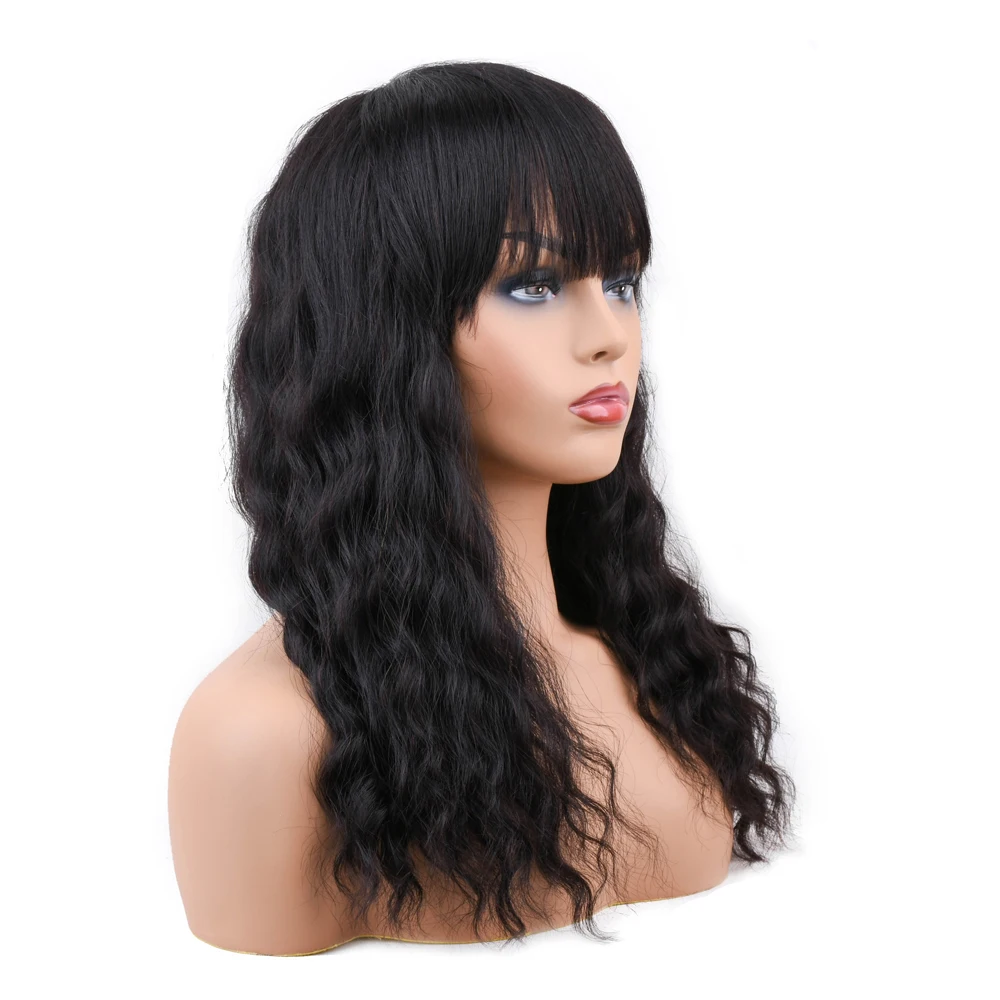 

10A Glueless 150% Density Malaysian Wave Hair Human Hair Lace Front Wigs With Bang For Black Women Pre Plucked With Baby Hair