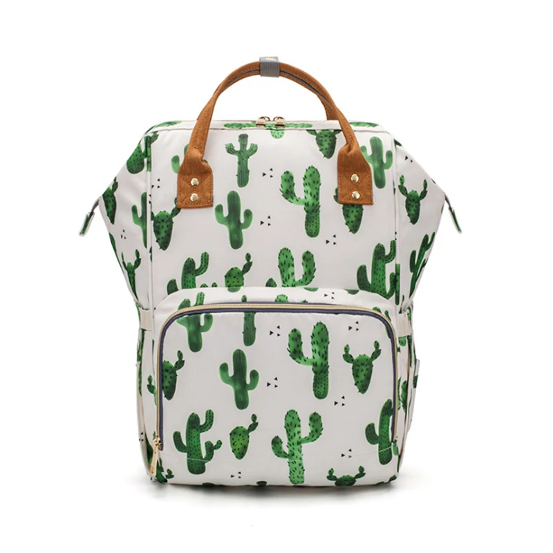 

Oxford Fabric Multifunction Diaper Bag Wholesale Personalized Cow Sunflower Leopard Serape Cactus Print Waterproof Mummy Bag, As pic show