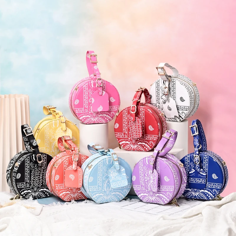 

New Arrived Tote Handbags For Women Luxury Shoulder Round Bags Ladies Fashion Leather Bandana Crossbody Purses And Handbags, 9 colors