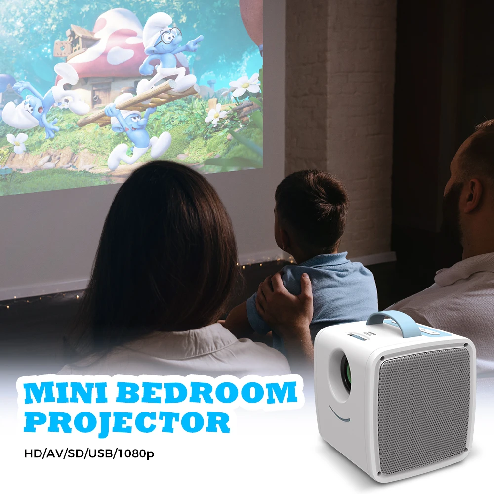 

Children's Story Projector Q2 Mini Smart Projector LCD LED Home Theater Portable Full HD 1080P 4K Movie Projector, White/black/blue/yellow/green/pink