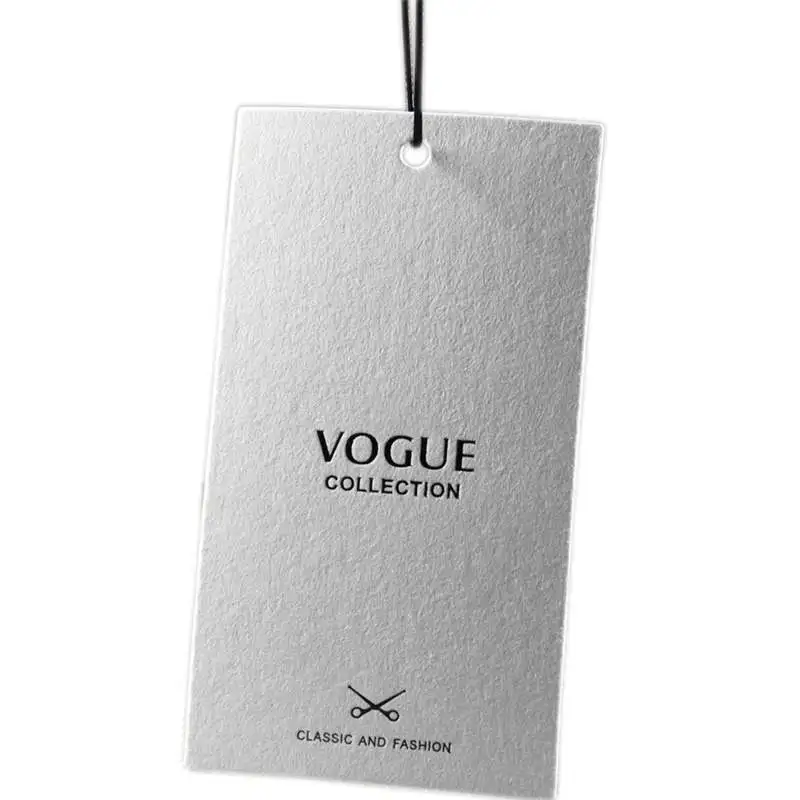 

Custom Embosssed Kapok Paper hang Tag With Own Logo, Any color