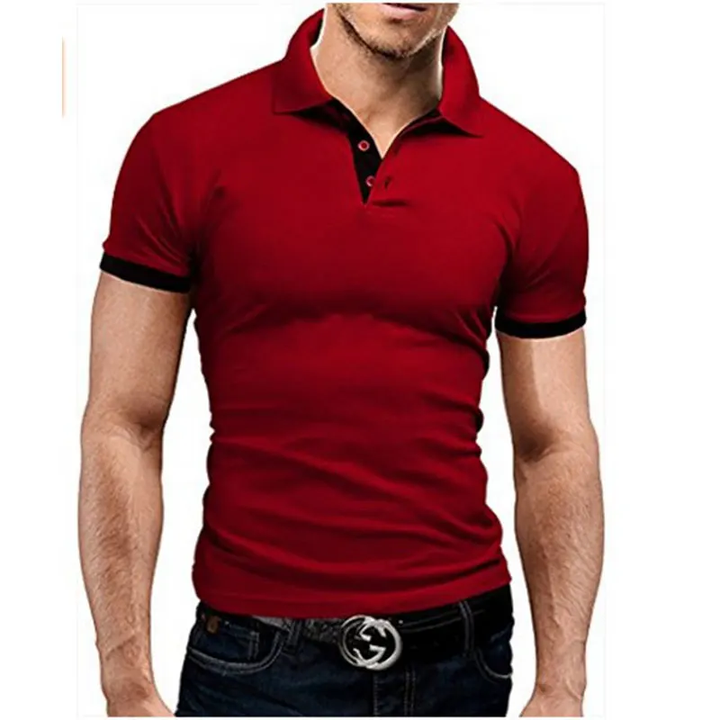 

Summer Short Sleeve Polo Shirt Men Fashion Casual Slim Solid Color Business Tops Men's High Quality Polo Shirt, Different colors and support to customized