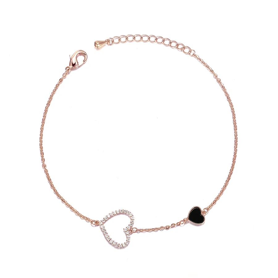 

Bracelet-187 xuping fashion jewelry new arrival rose gold heart hand chain bracelet for women