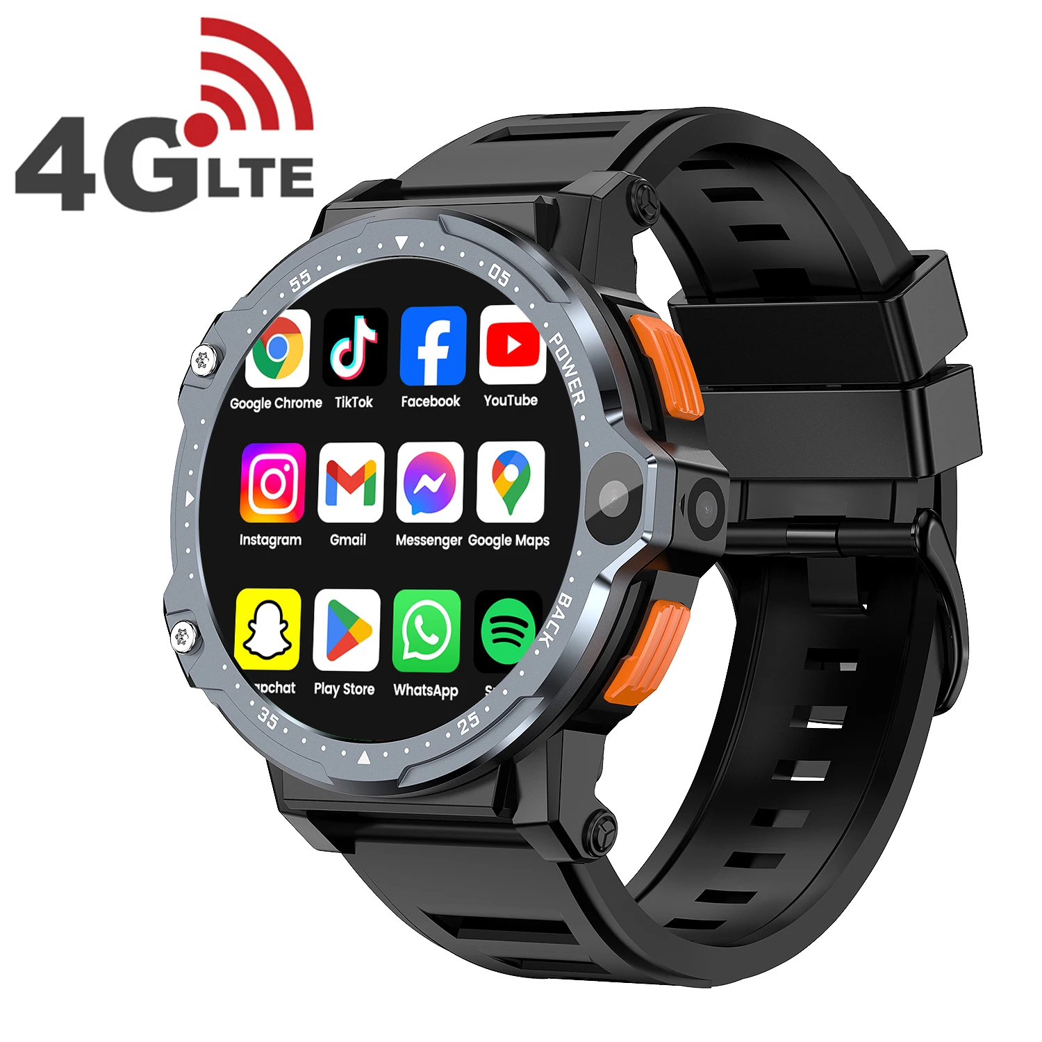 

VALDUS 4G Android Phone Mobile Call Sim Card Smart Watch S9 S8 Ultra 4G GPS WIFI Dual Video Camera Men PG999 Round Smartwatch