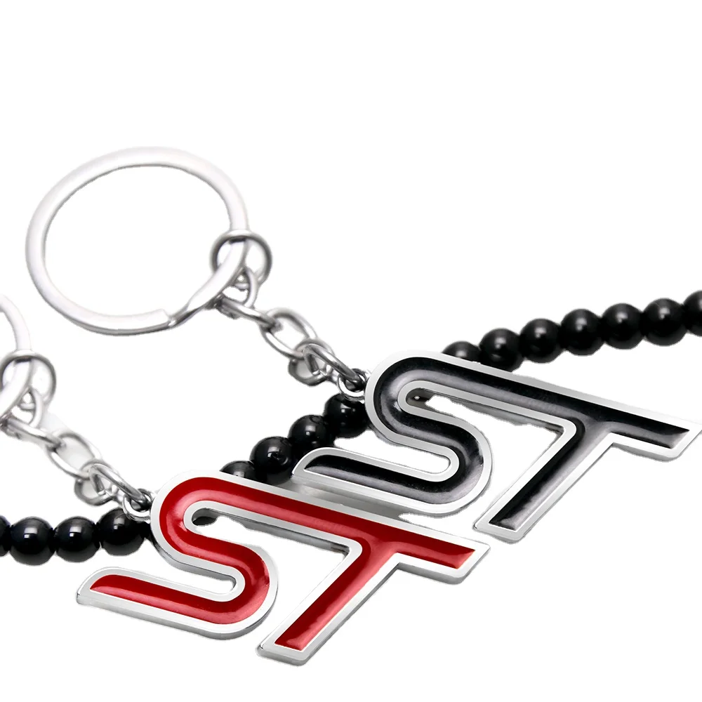 

Car Metal Logo Keychain Keyring Key Ring Holder for Ford ST Logo Fiesta Ecosport 2009-2015 Focus2 Focus3 Mondeo Kuga MK2 MK 3 4, Red, black , blue ,whie