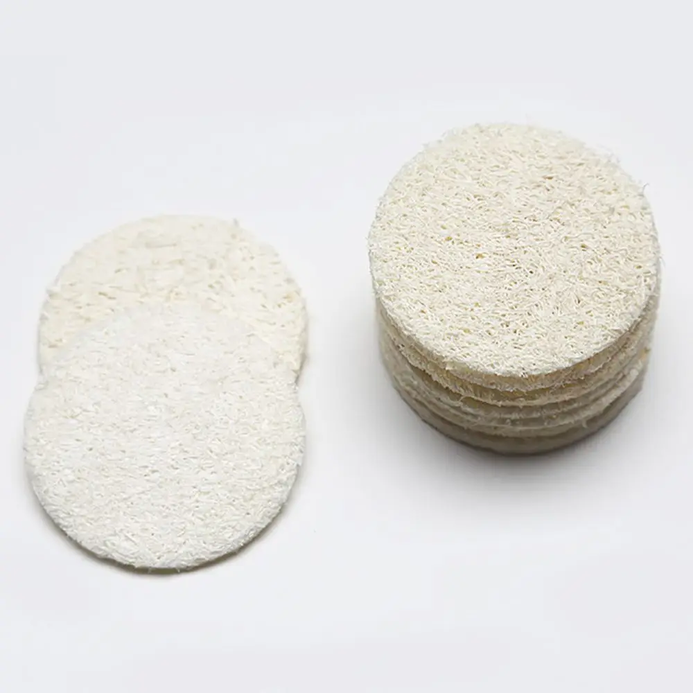 

10pcs Exfoliate Sponge Clean Bath Rub Slices Pad Towel Natural Loofah Cotton Pads Shower Make Up Facial Remover