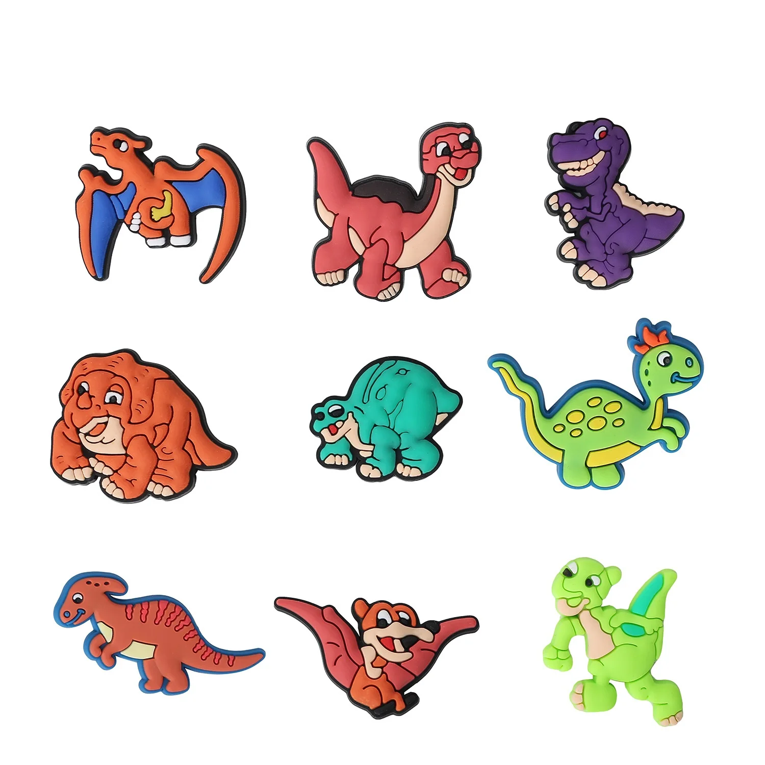 

2021 Wholesale PVC cartoon dinosaur Shoe Charms Accessories for decoration custom Croc Shoes charms, Picture