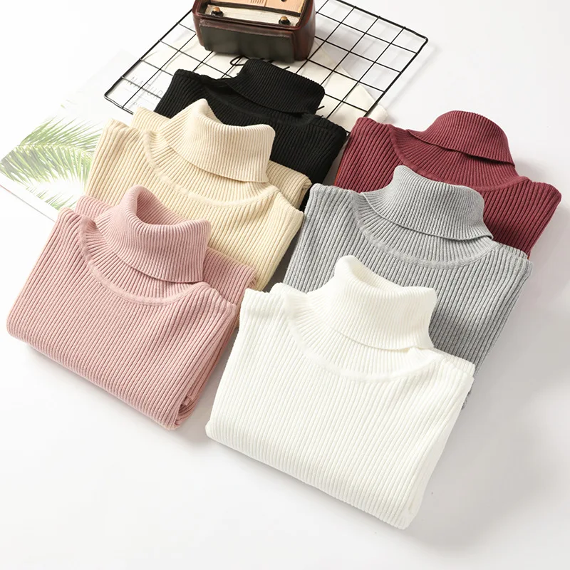 

Turtleneck long-sleeve clothing slim solid color knitted women's sweaters
