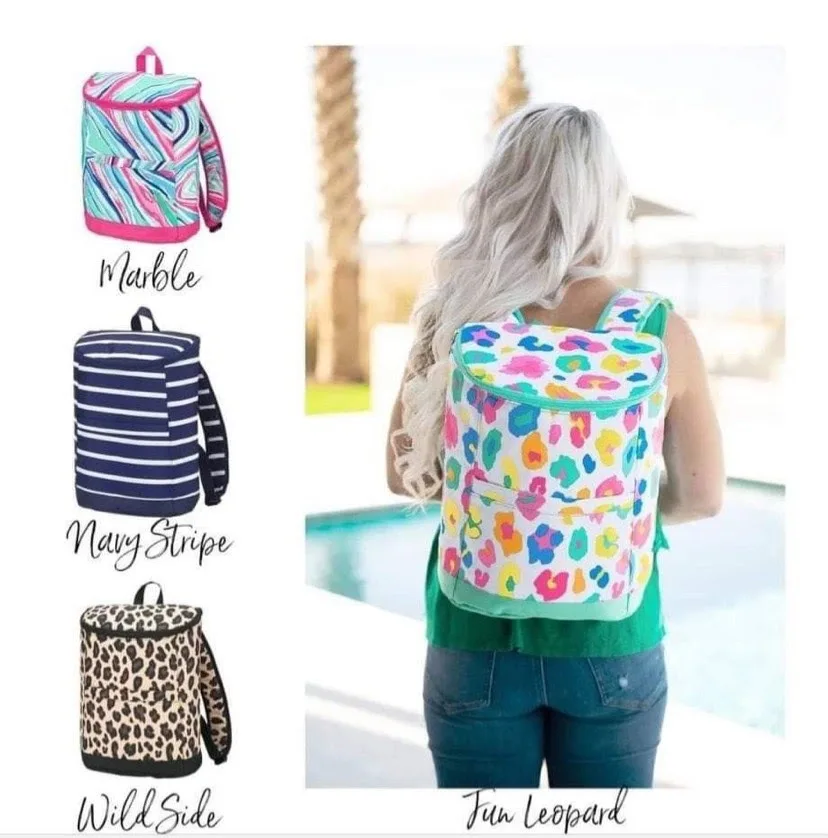 

Colorful Leopard Print Beach Cooler Backpack Bag For Women Causal Large Size Insulated Waterproof Shoulder Bag