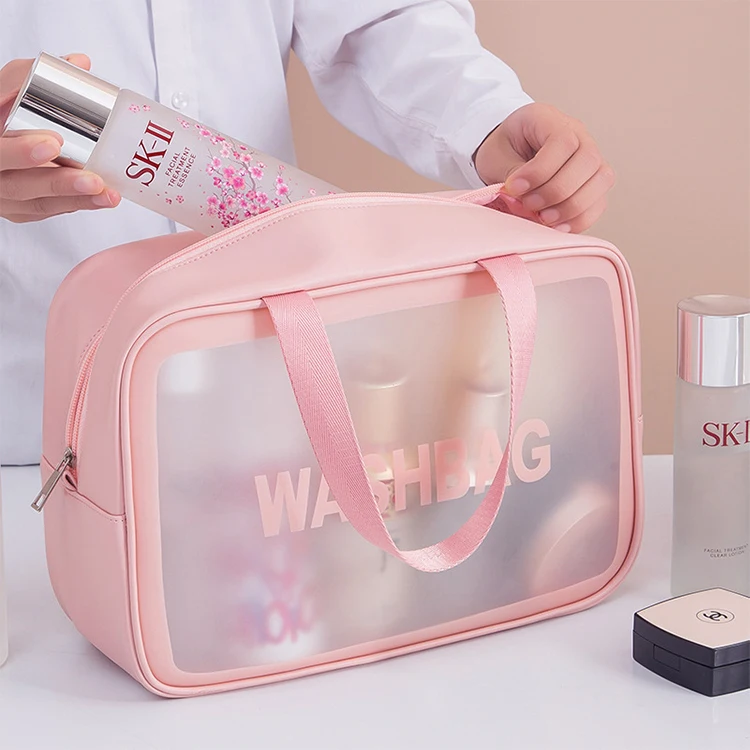 

small clear cooling cosmetic transparent bags cases logo pouch clear, Customized color