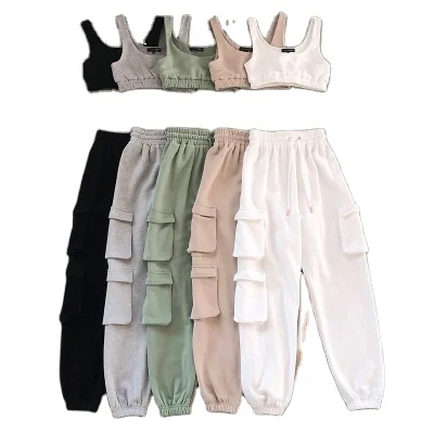 

Elastic Waist Pants Women Sportswear Fitness Clothing Ladies Casual Pant