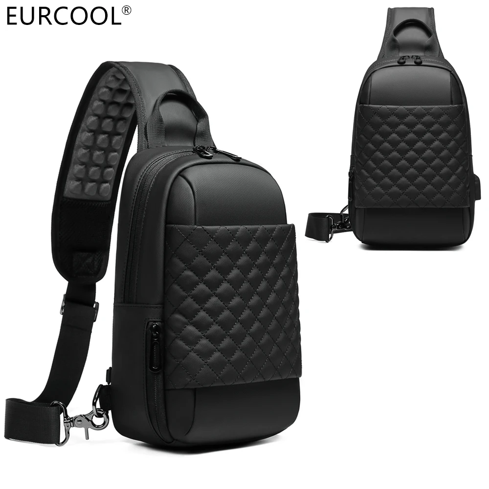 

2021 Eurcool Factory Wholesale Waterproof Leather Single Shoulder Backpack Custom Logo Mens Chest Bag Vest Crossbody