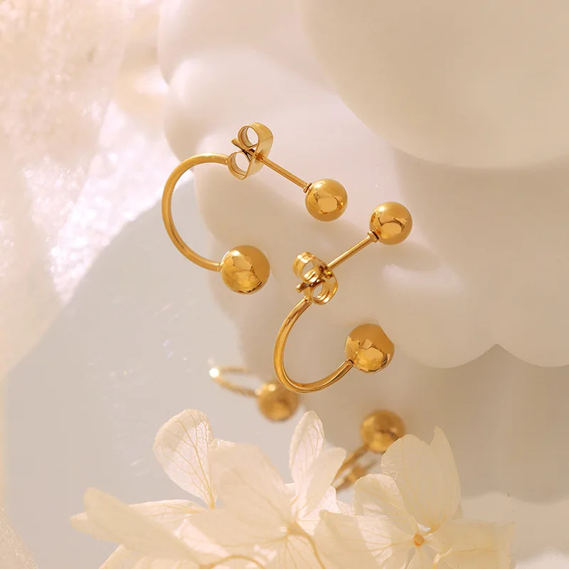 18k gold plated stainless steel exaggerated u shape women modern earring tiny earrings earings 2022