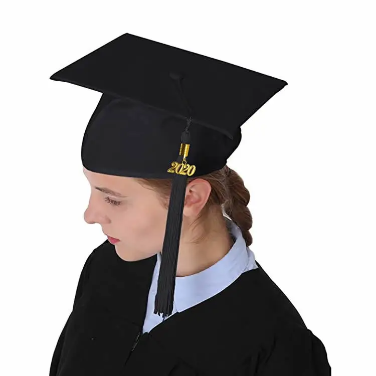 

2022 Wholesale Custom Fashion Bachelor's Graduation Hat High Quality Black Graduation Cap With Tassel Decor OEM Processing, Customer's request