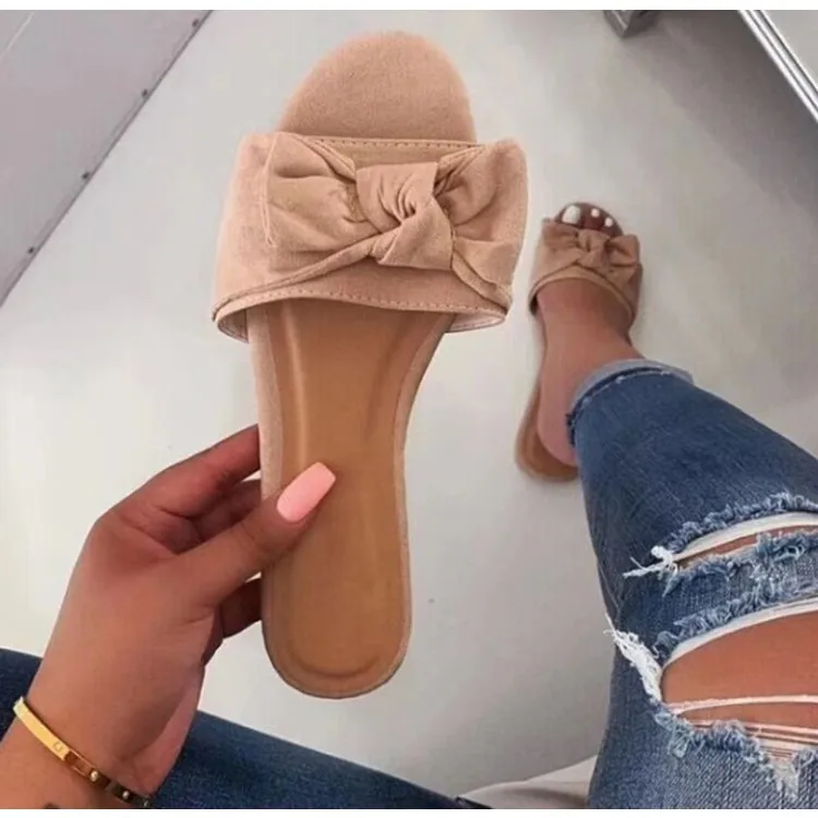 

Summer new style women's shoes casual bow knot fabric surface breathable home sandals and outdoor slippers, Pictures