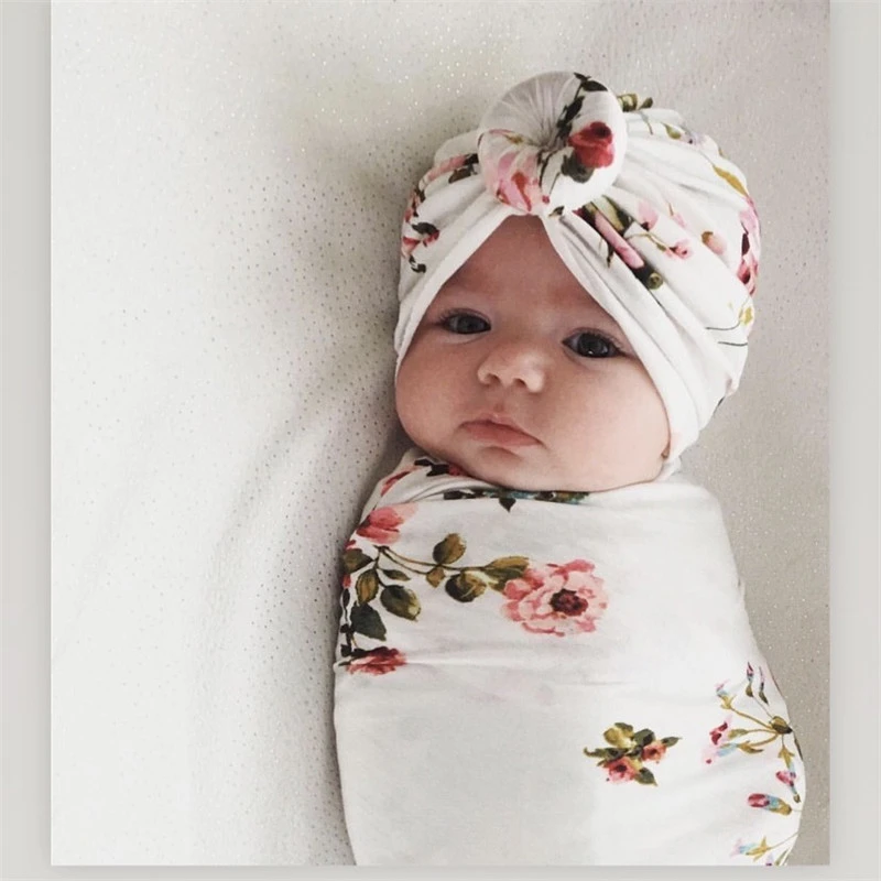 

Wholesale newborn baby swaddles wrap sets baby knot gown babies pajamas clothing sleeping gowns, As pictures