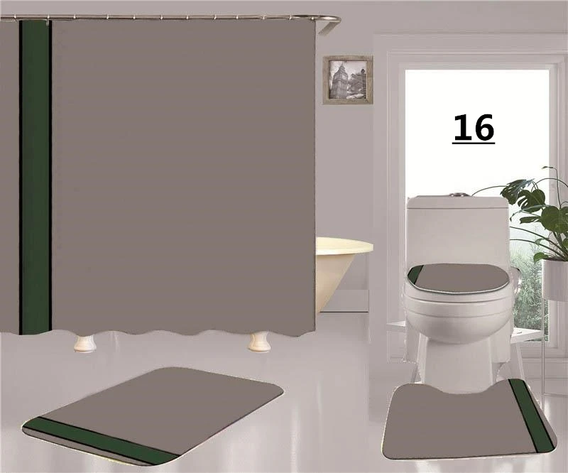 

Full G Letter Stripe Brand Toilet Mat Bath Curtain Logo Customize Carpets