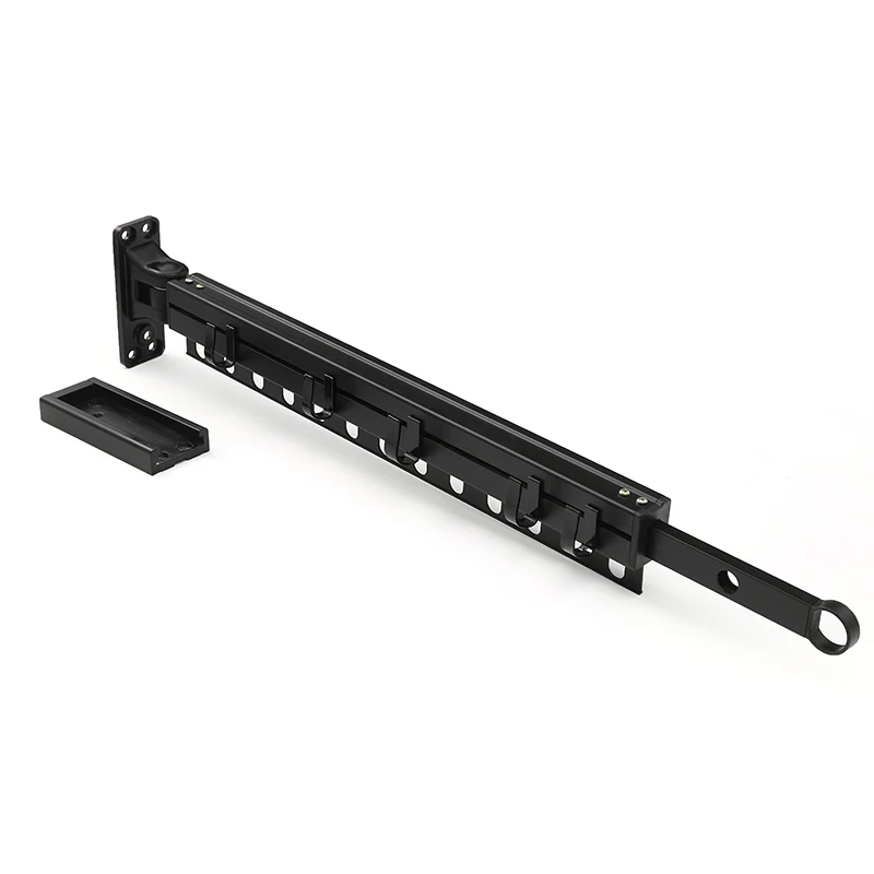 

Aluminum Alloy Wall Mount BalconyTelescopic Retractable Folding Clothes Drying Rack, Black