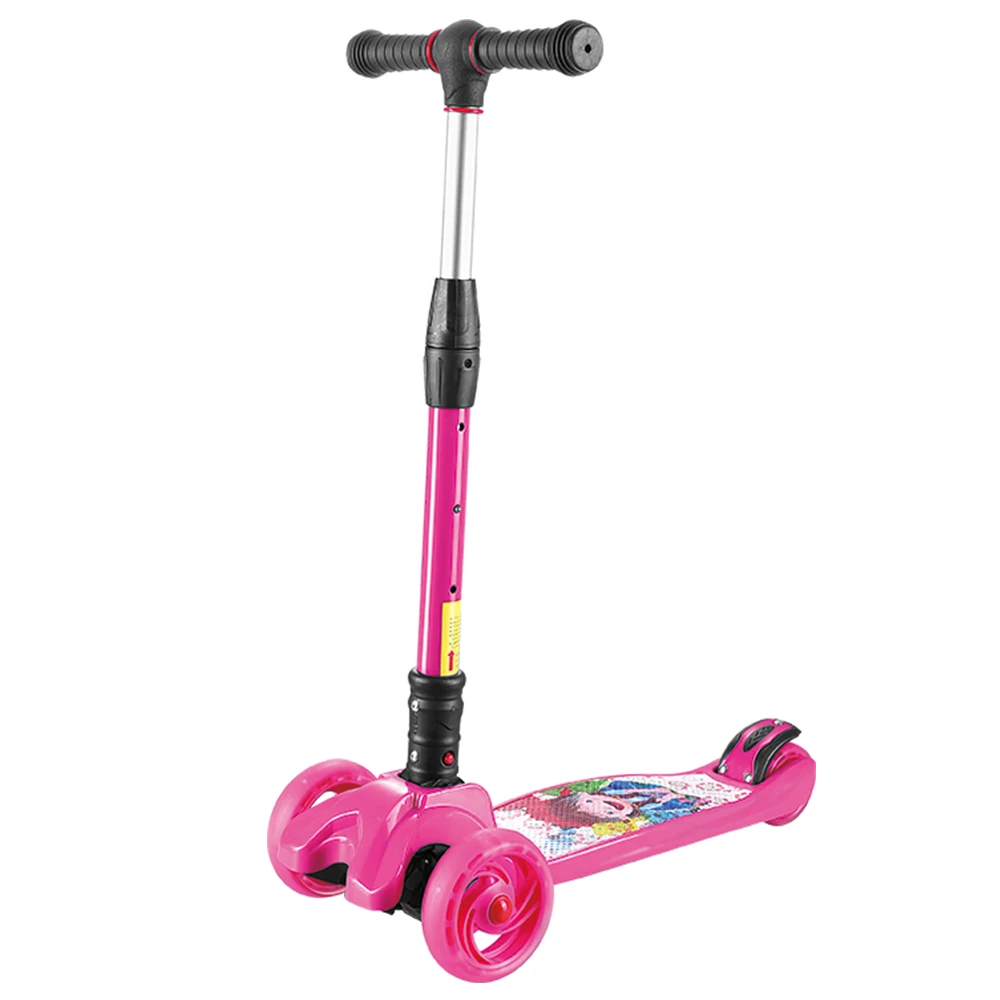 

CE test Foldable Children Kids T-bar Push Foot Scooter four Flashing Wheels Kick Scooter for kids