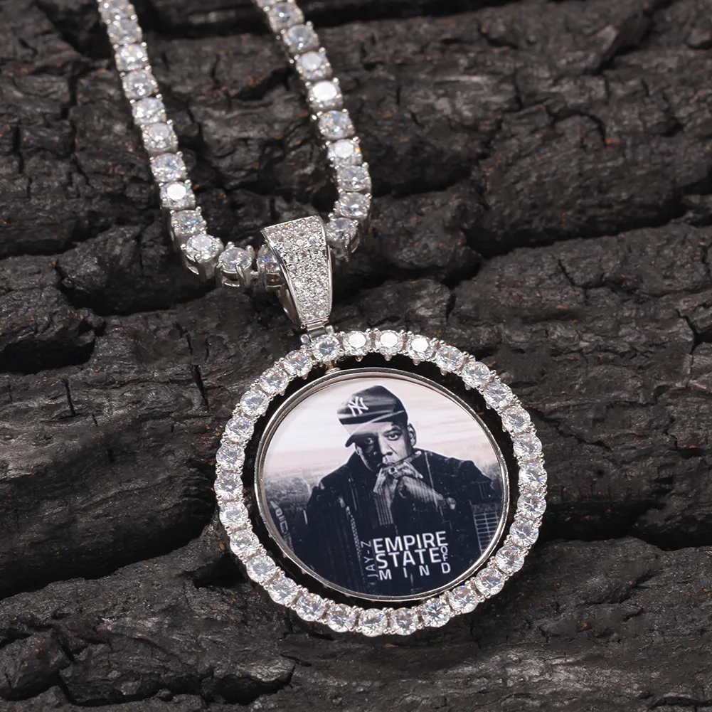 

New Style Double-face Hip Hop Custom Picture Pendant Iced Out Lab Diamond Photos Pendant