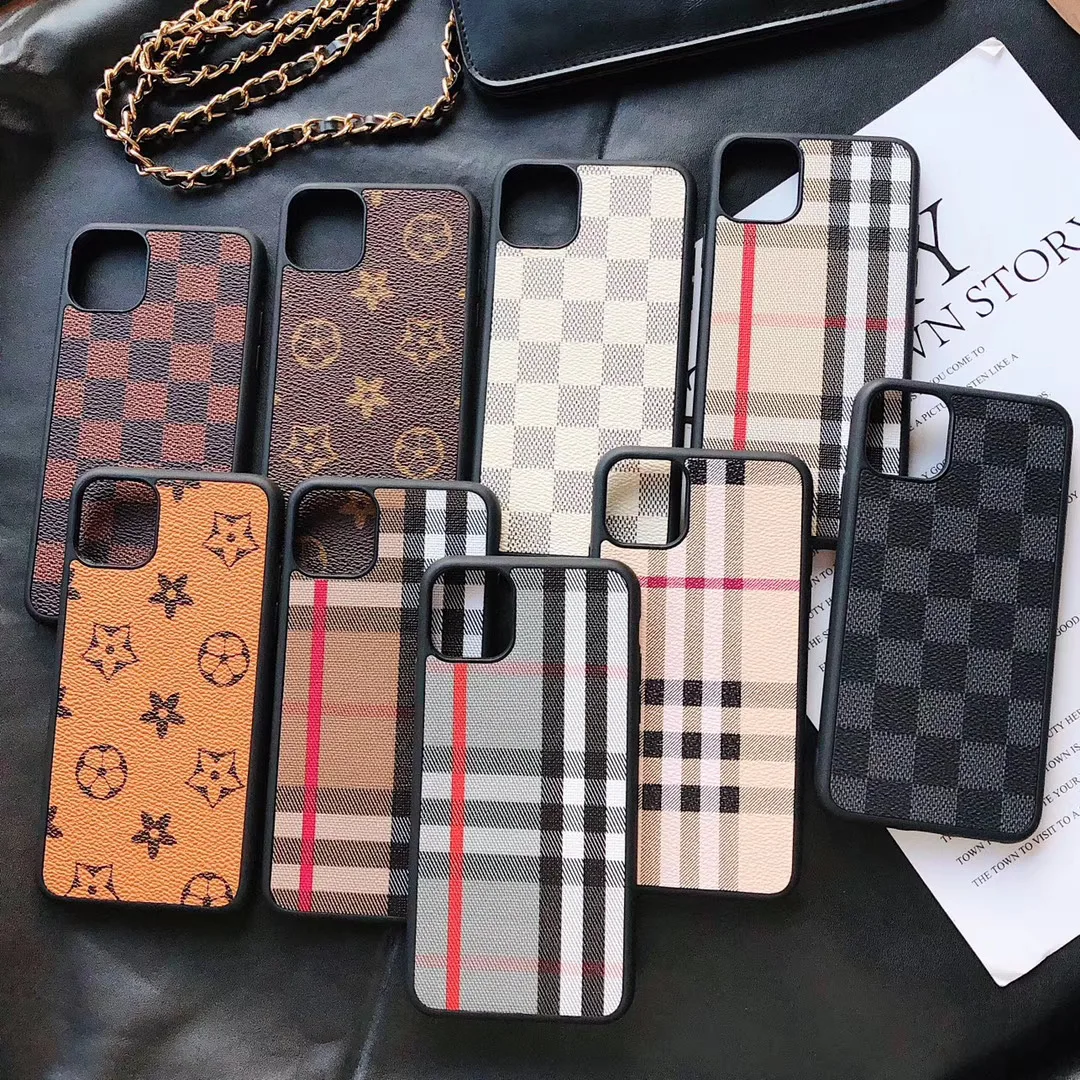 

Fashion branded premium Pu leather cover for iphone 12 11 pro max xs max xr 6s 7 8plus