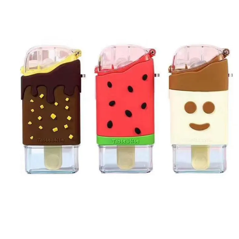 

2021 New Summer Ice Plastic Water Bottle Sports Ice cream water bottle BPA free kids water bottle