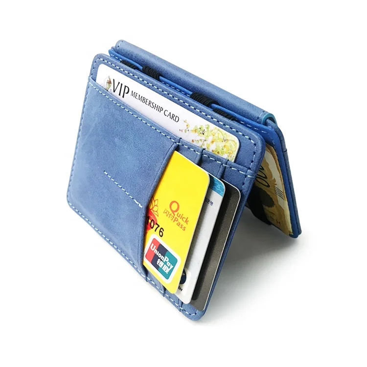 

Factory Price PU Leather Custom Logo Magical Card Holder with Wallet Compartment
