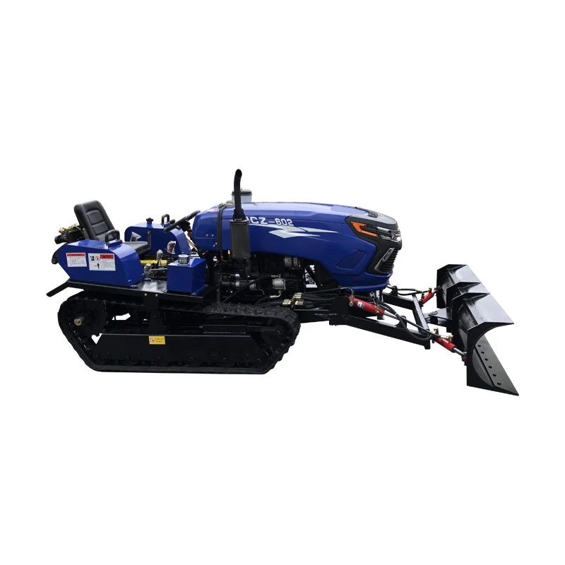 rotary tiller crawler tractor 50hp and 80 hp rice paddy field tractor agricultural farm equipment with bulldozer