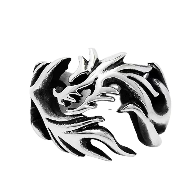 

Certified Domineering Dragon Ring Men Retro Dragon Atmosphere Trendy Personality Japanese And Korean Version