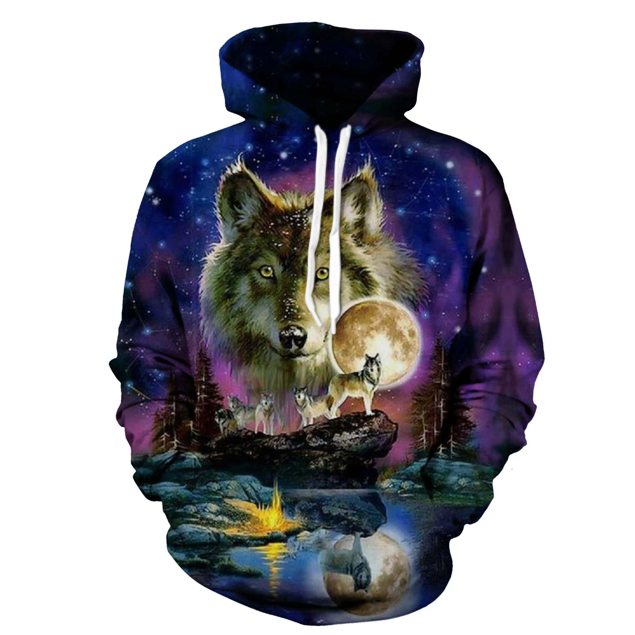 

2021 custom explosive animal wolf casual pullover eagle pattern men and women hoodie music skull art hoodie, Custom colors